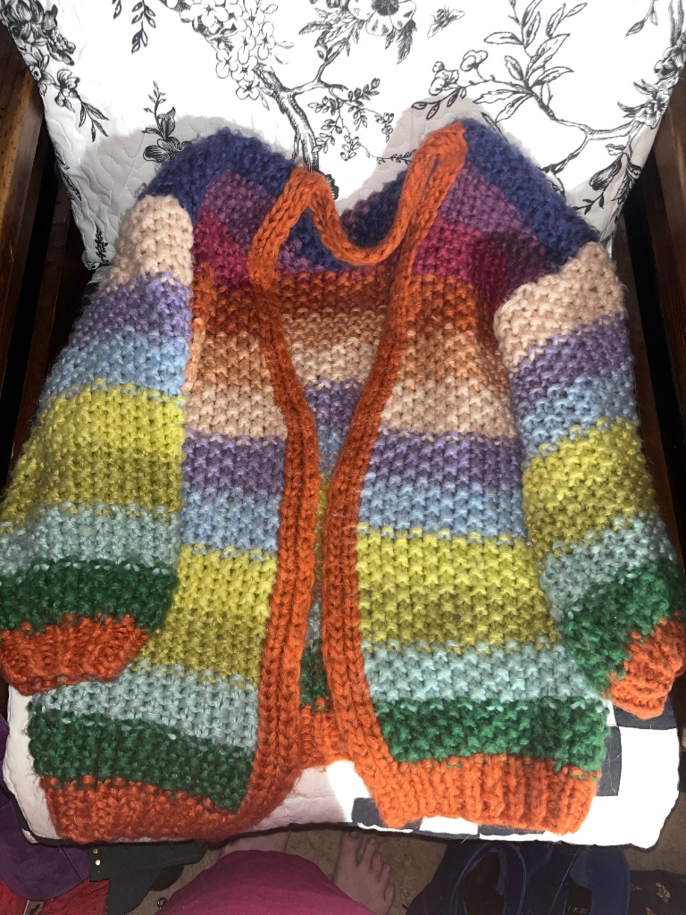 French brand from Anthropologie rainbow knit sweater cardigan